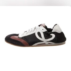 Loewe Black White and Brown Low-Profile Lace-Up Sneaker